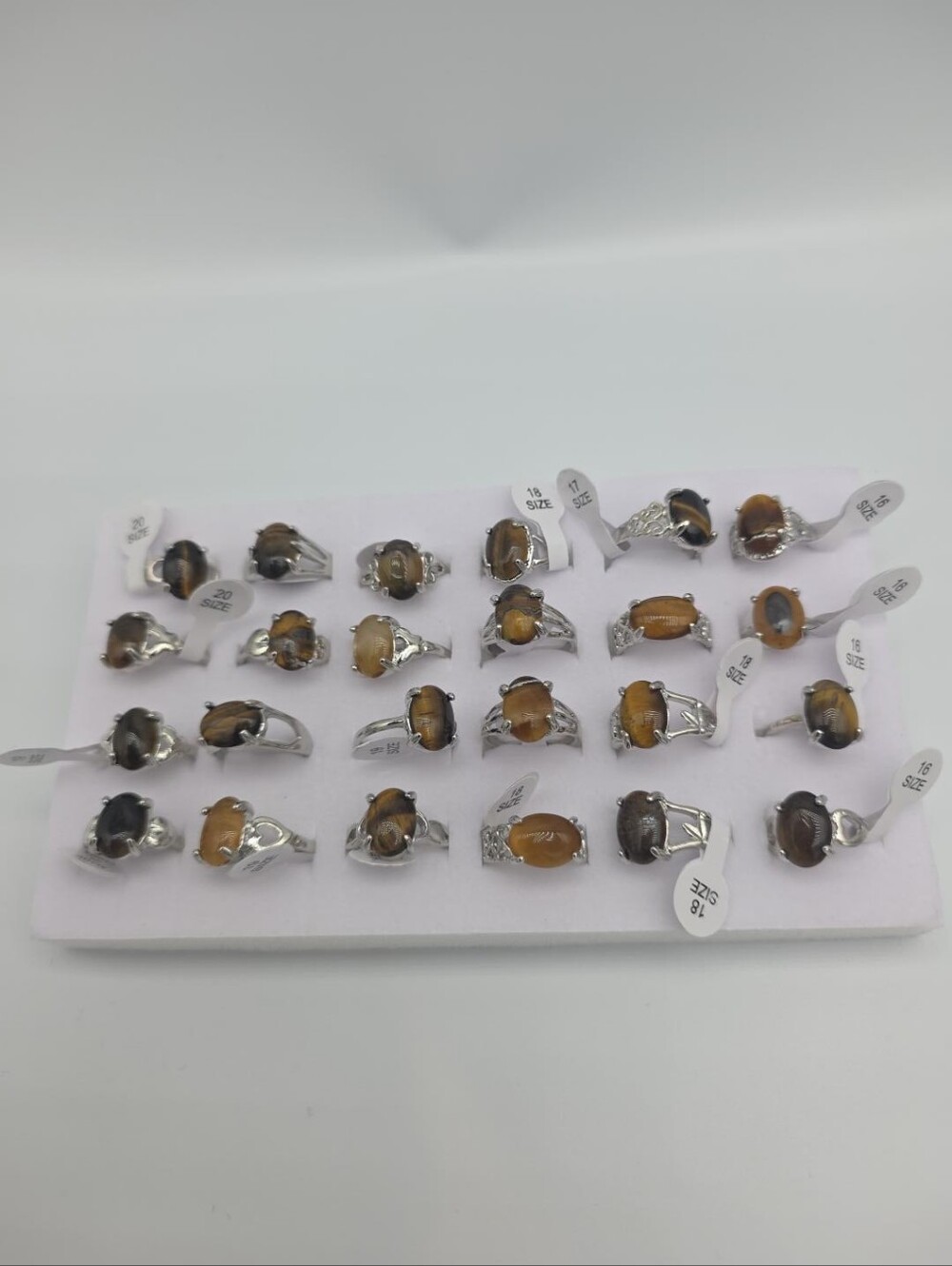 Tiger’s Eye Silver Tone Statement Ring – Various Sizes – $16 Each